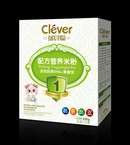 瑞貝聰活性胚芽DHA+果蔬寶營養米粉1段盒裝