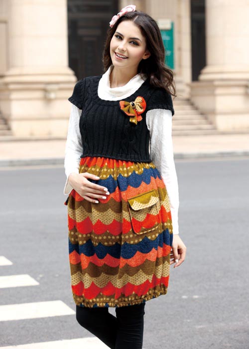 懷泰秋裝孕婦裙