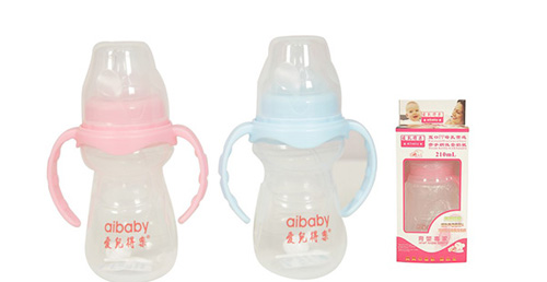愛兒得樂210ml寬口PP帶柄自動(dòng)奶瓶