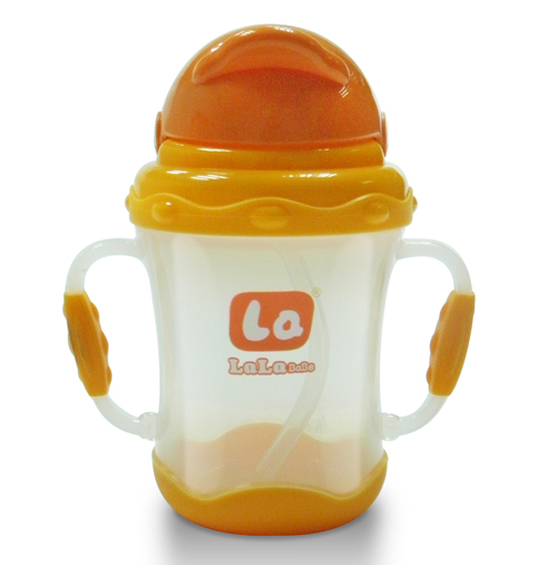 樂樂寶貝帶炳嬰兒吸管學飲杯