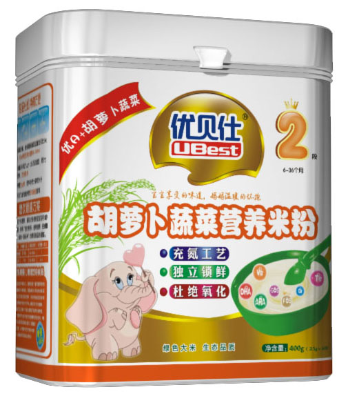 優貝仕胡蘿卜蔬菜營養米粉2段