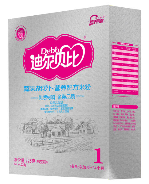 迪爾貝比蔬果胡蘿卜營養(yǎng)配方米粉盒裝