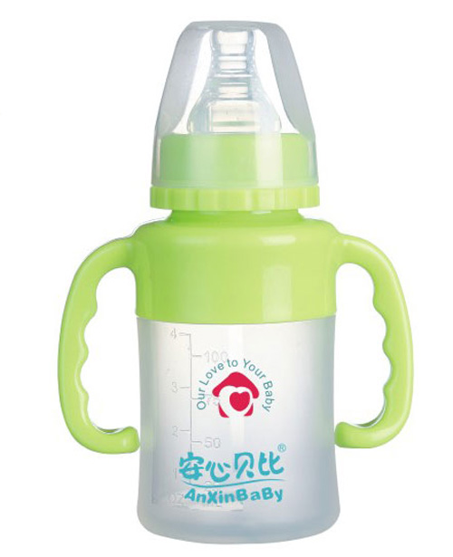 安心貝比雙柄標口直身硅膠奶瓶100ml