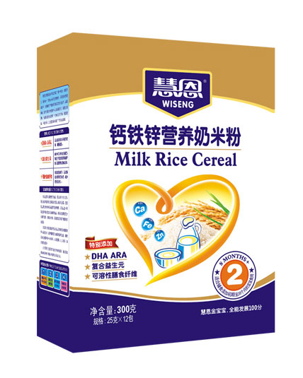 慧恩300克普裝鈣鐵鋅營養奶米粉