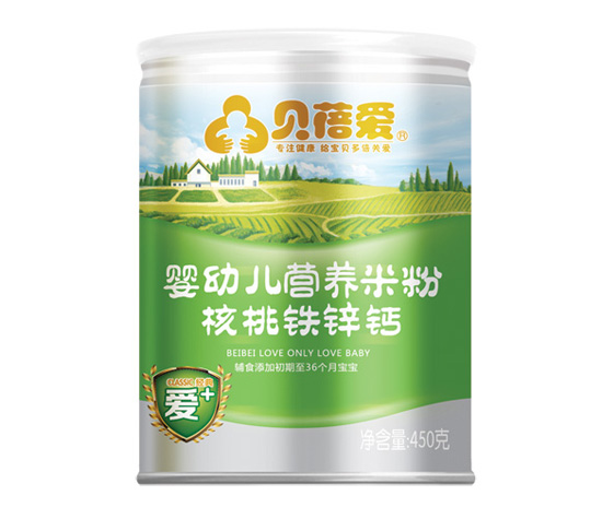 貝蓓愛嬰幼兒核桃鐵鋅鈣營養米粉