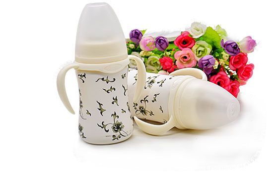 貝斯比青花瓷弧形寬口自動(dòng)奶瓶大容量