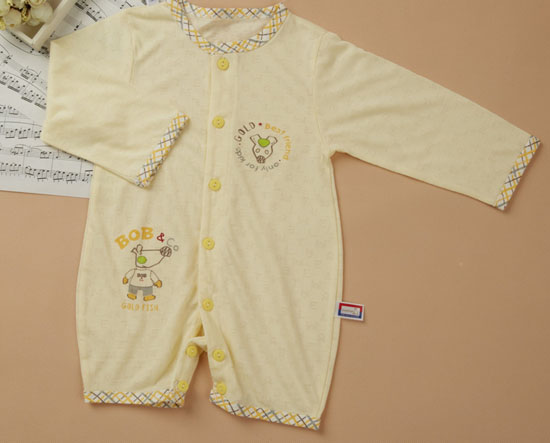 金色小魚竹纖維雙面素色皇冠熊開胸套