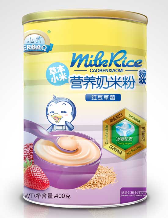 兒葆紅豆草莓草本小米營養奶米粉