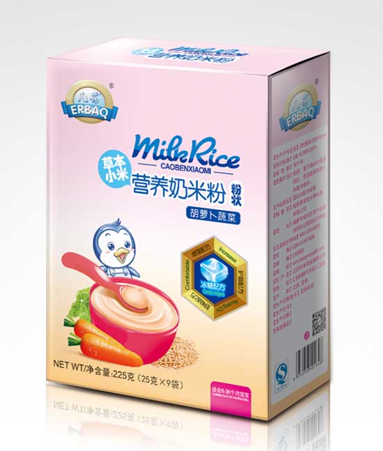 兒葆胡蘿卜蔬菜草本小米營養奶米粉盒裝