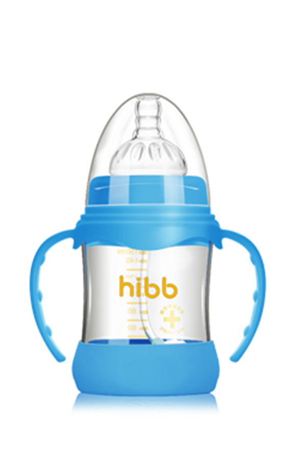 浩一貝貝防摔自動玻璃奶瓶藍色150ml