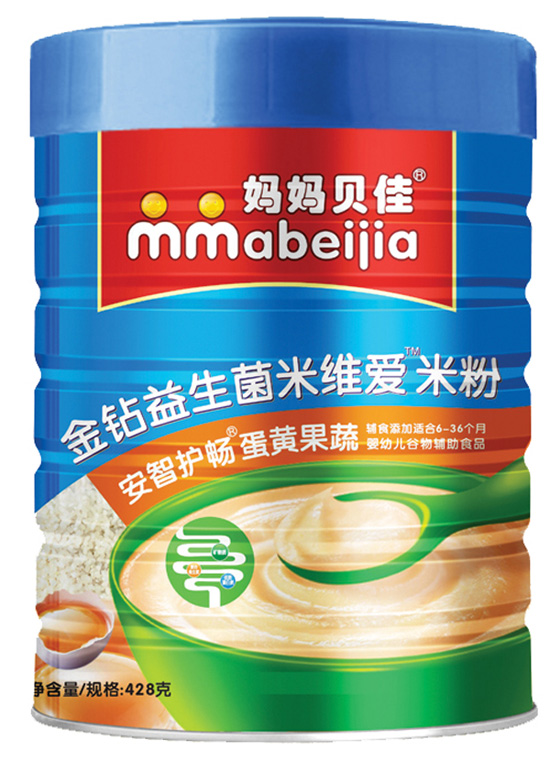 媽媽貝佳蛋黃果蔬428克益生菌米粉聽裝