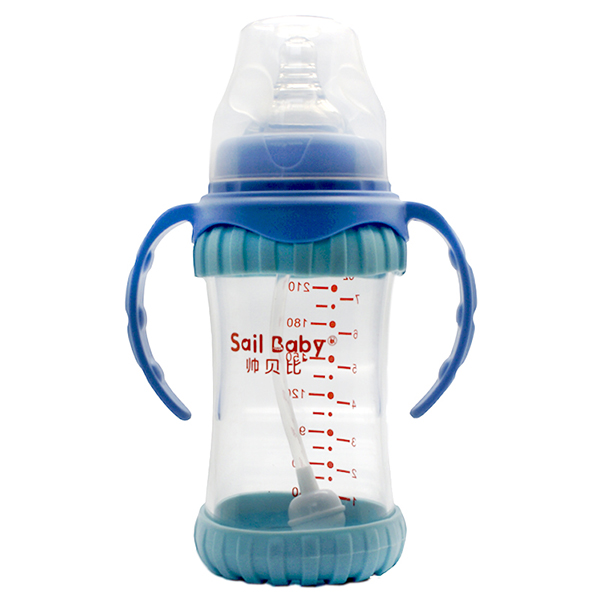 帥貝比奶瓶240ML感溫-藍