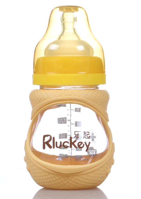 樂起寬口徑奶瓶黃色