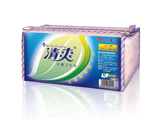 清爽水晶系列—30片245mm日用絲薄干網彈性護翼衛生巾