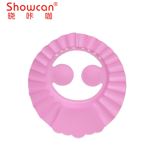 嬰兒高彈可調節EVA洗澡帽紅