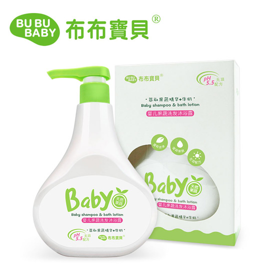 布布寶貝嬰兒果蔬洗發沐浴露500ml(內含PH試紙)
