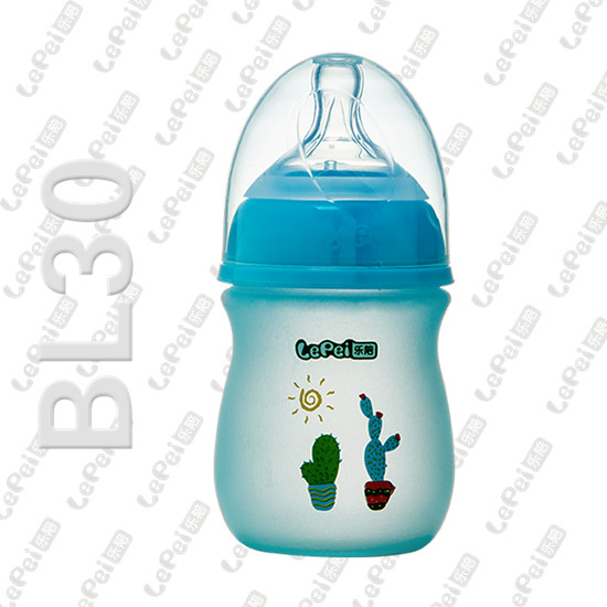 樂(lè)陪無(wú)柄玻璃奶瓶