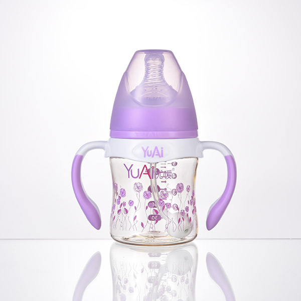 優噯5安寬口弧型手柄自動吸管PPSU奶瓶(150ml)