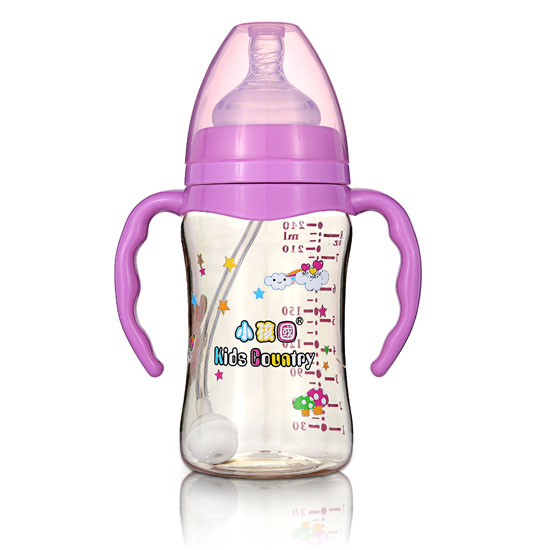 小孩國寬口直身自動PPSU安全奶瓶240ML紫色