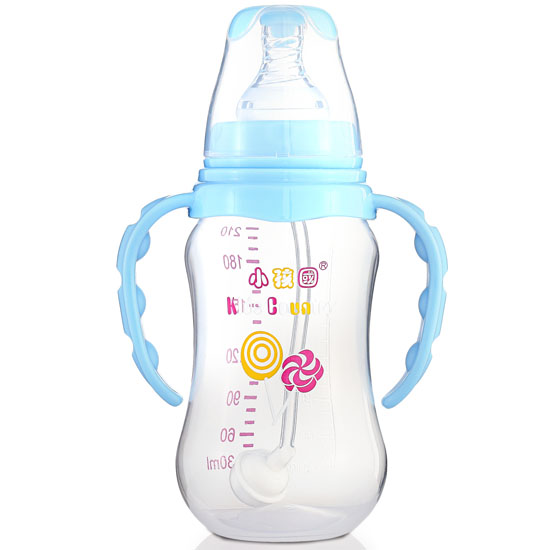 小孩國標口自動弧形PP安全奶瓶210 ML藍色