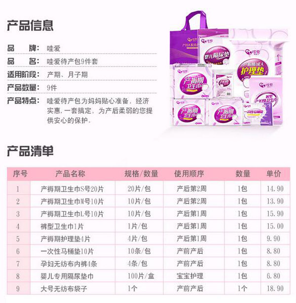 哇愛 孕婦9件套待產包產品信息.jpg