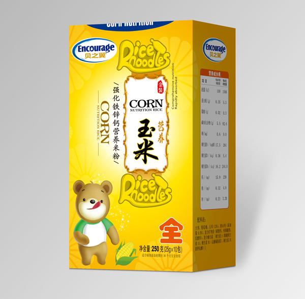 貝之翼強化鐵鋅鈣玉米營養米粉盒裝