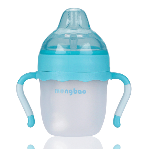 盟寶硅膠奶瓶-小容量藍色
