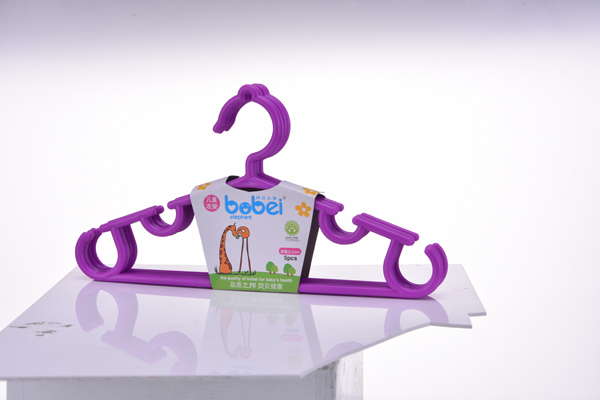 邦貝小象防風晾衣架紫色實物.jpg