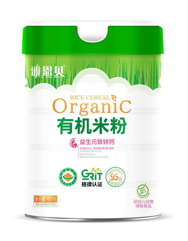 雅恩貝有機米粉-益生元鐵鋅鈣 桶裝