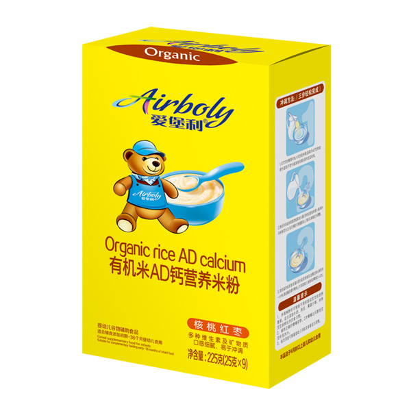 愛堡利有機米AD鈣營養米粉-核桃紅棗