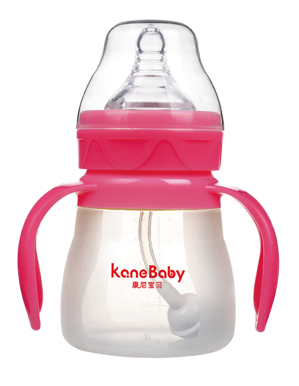 康尼寶貝硅膠奶瓶 紅色