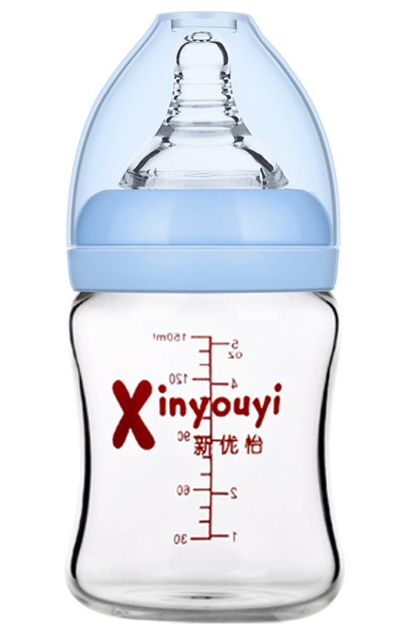 新優怡玻璃奶瓶1116 藍色