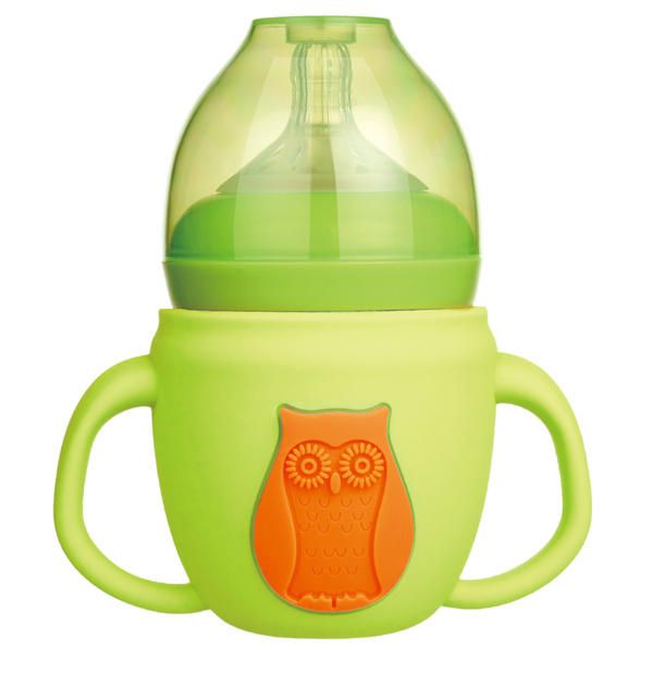 新優怡硅膠保護層玻璃奶瓶 綠色 小