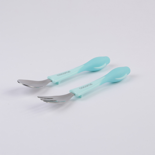 可可萌啾啾不銹鋼叉勺 藍