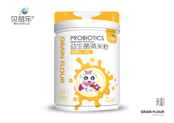 貝格樂益生菌蒸米粉-胡蘿卜+鈣 聽裝