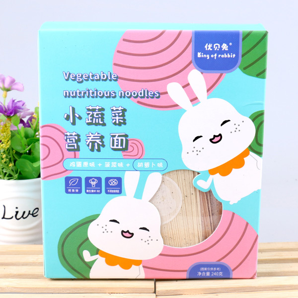 優(yōu)貝兔小蔬菜營養(yǎng)面-雞蛋原味+菠菜味+胡蘿卜味