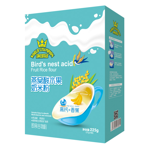 環球冠燕窩酸水果奶米粉盒裝 高鈣+香蕉