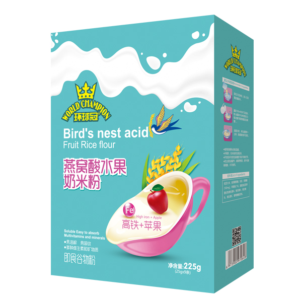 環球冠燕窩酸水果奶米粉盒裝 高鐵+蘋果