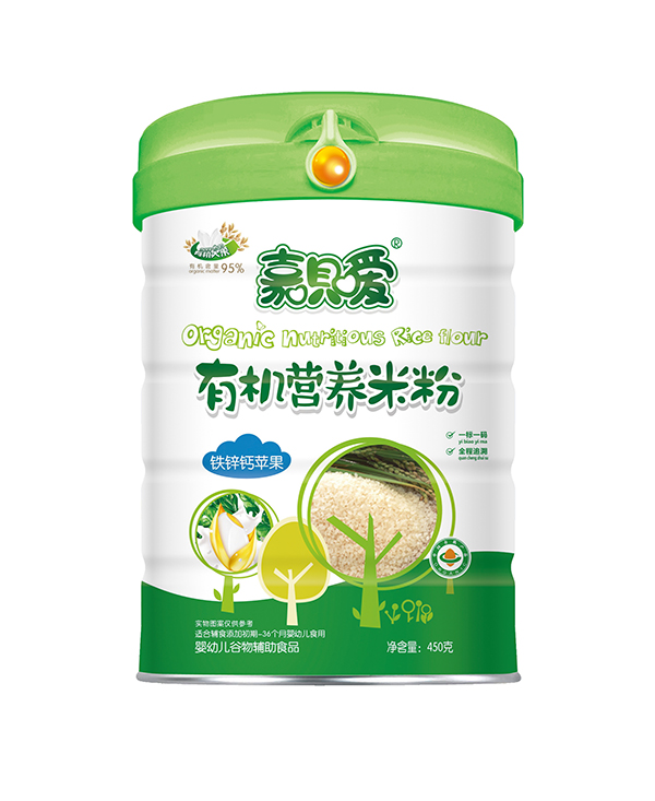 嘉唄噯有機營養米粉聽裝 鐵鋅鈣蘋果