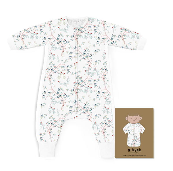 yikyak四層紗布長袖分腿睡袋(側(cè)拼款) 春啼.jpg