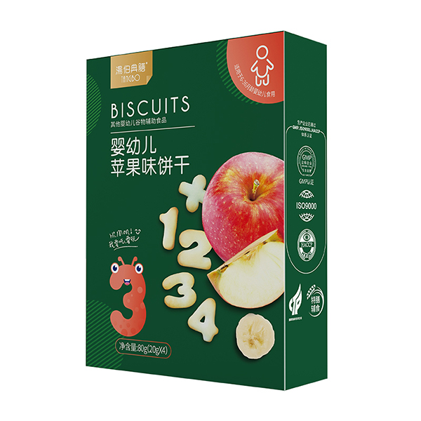 湯伯典膳嬰幼兒蘋果味餅干盒裝80g