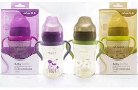 PPSU寬口徑修腰炫彩自動奶瓶