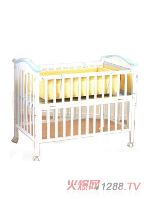 藍(lán)精靈嬰兒木床