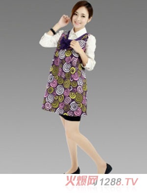 無憂媽咪大圓圈花蝴蝶結防輻射馬甲孕婦裝