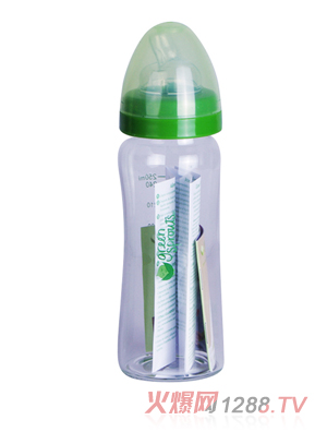 美國小綠芽玻璃奶瓶寬口266ml