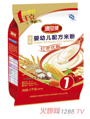 澳貝健紅棗優糧嬰幼兒配方米粉1段