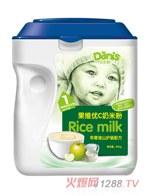 達尼斯蘋果淮山果維優C奶米粉1段