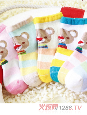 金色小魚(yú)精梳棉嬰童襪（0--1歲）