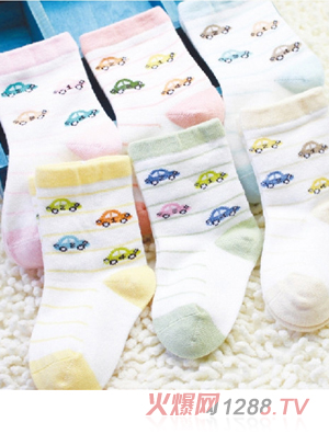 金色小魚(yú)竹纖維嬰童襪（1--3歲）