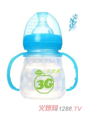 3G小蘋果軟奶瓶150ML藍色